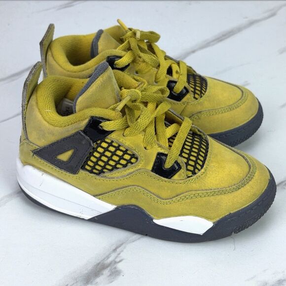 Nike Other - Nike Air Jordan 4 TD Retro Boy Size 9C Lightning Yellow BQ7670-700 Toddler Shoes